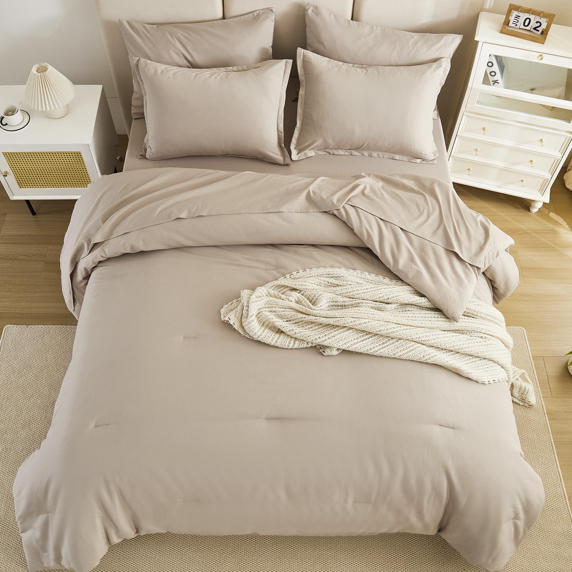 Foto 5 pulgar | Juego de Edredón Litanika Queen Size Beige 7 Piezas - Venta Internacional
