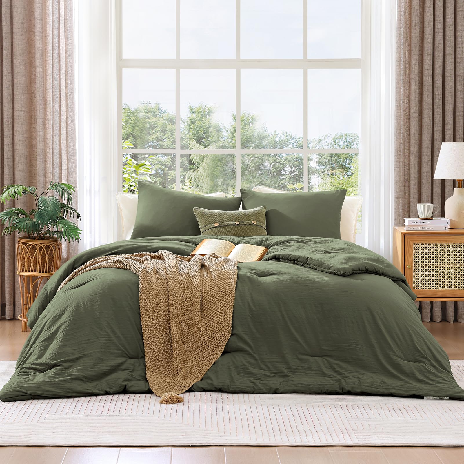 Foto 1 | Edredón Queen Wrensonge Verde Oliva 3 Piezas - Venta Internacional