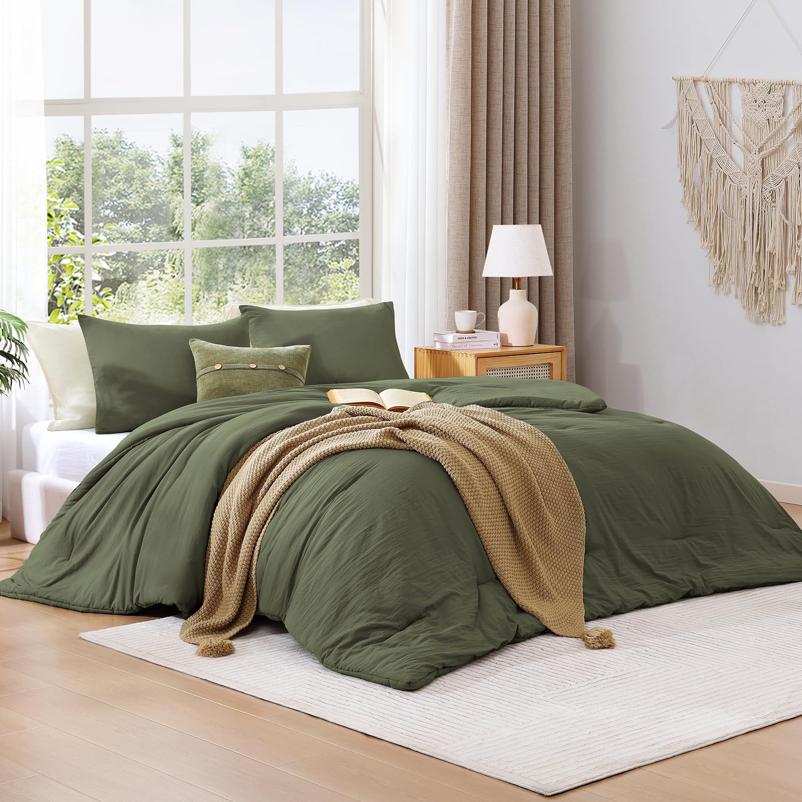 Foto 3 pulgar | Edredón King Size con Fundas de Almohada Wrensonge Verde 3 Piezas - Venta Internacional