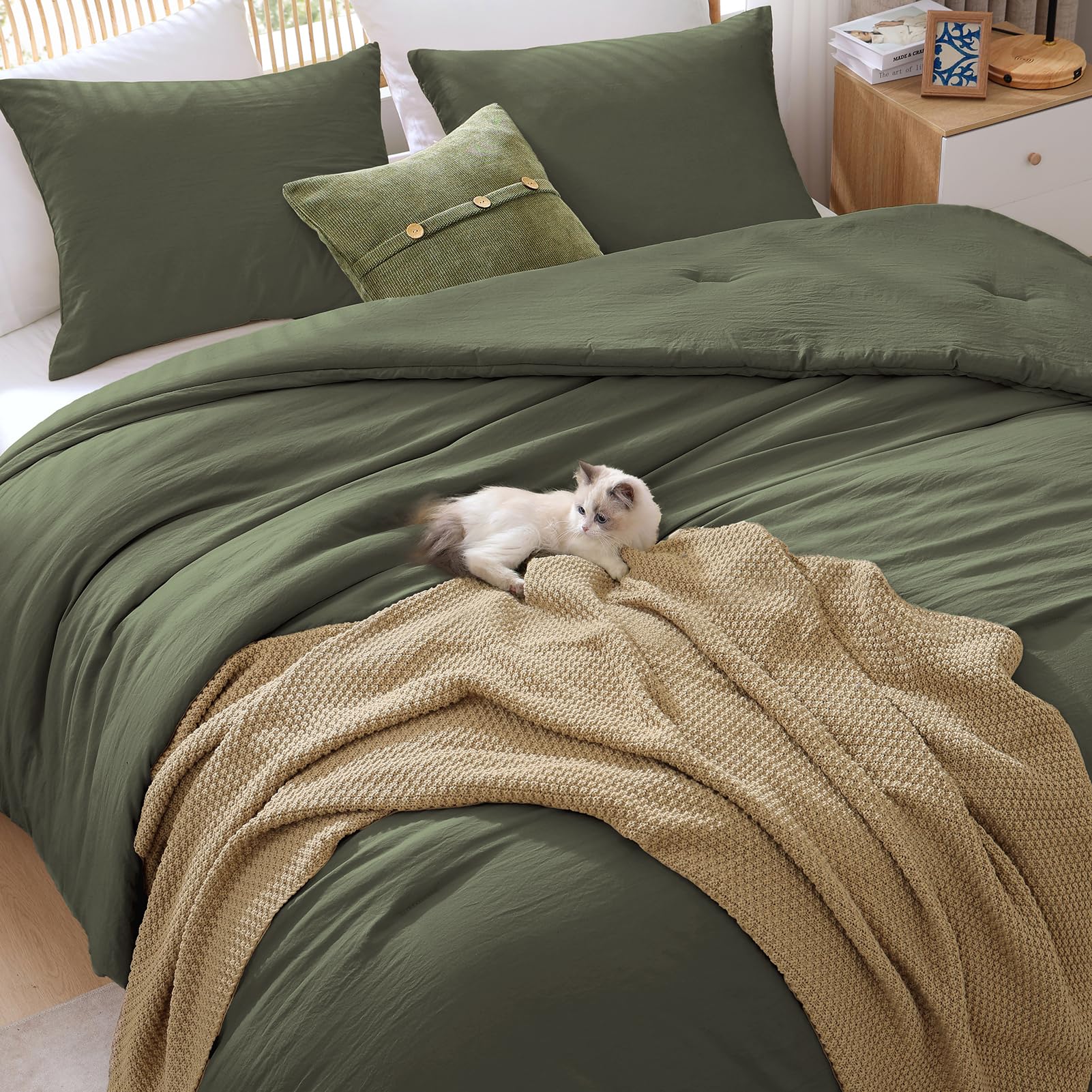 Foto 4 pulgar | Edredón King Size con Fundas de Almohada Wrensonge Verde 3 Piezas - Venta Internacional