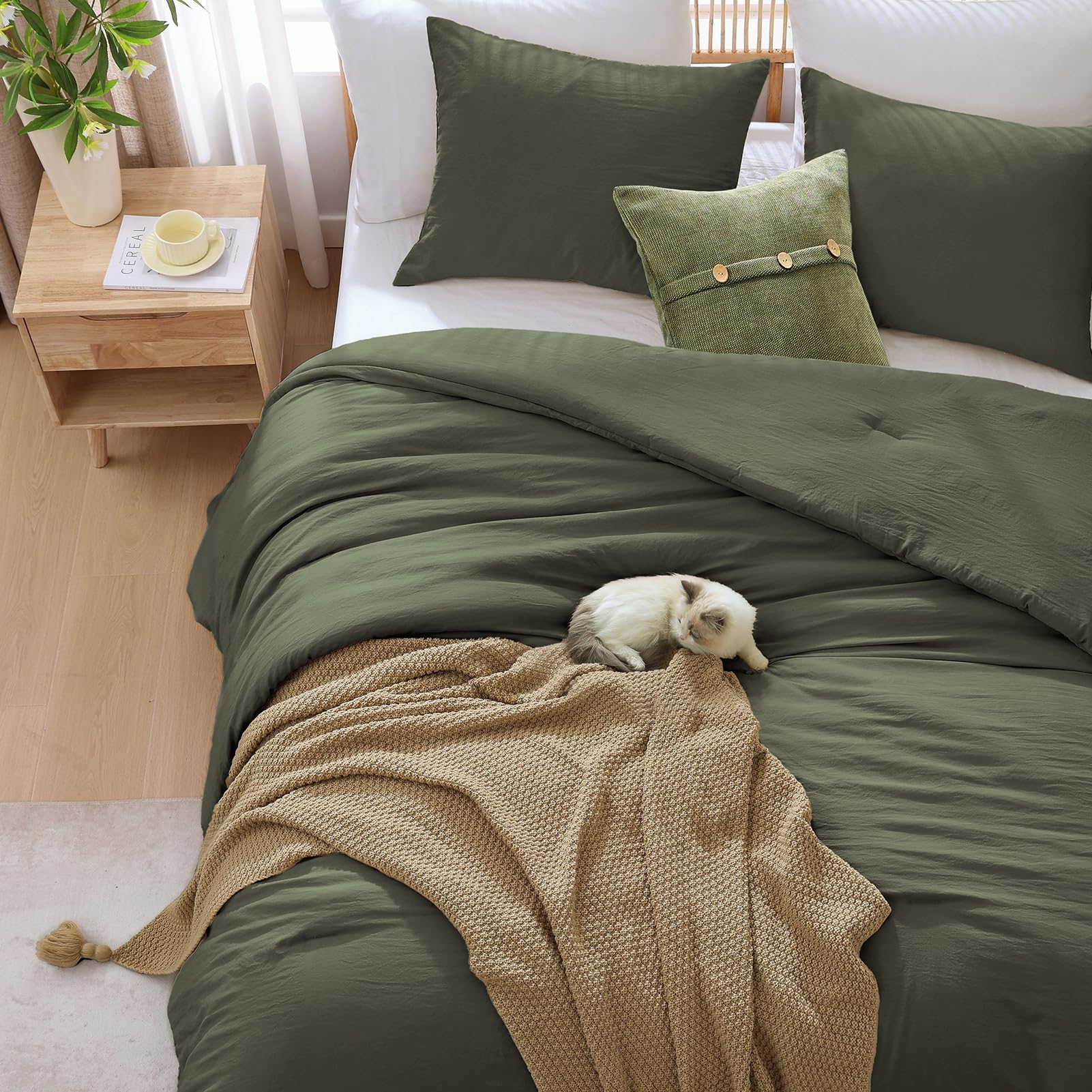 Foto 8 pulgar | Edredón King Size con Fundas de Almohada Wrensonge Verde 3 Piezas - Venta Internacional
