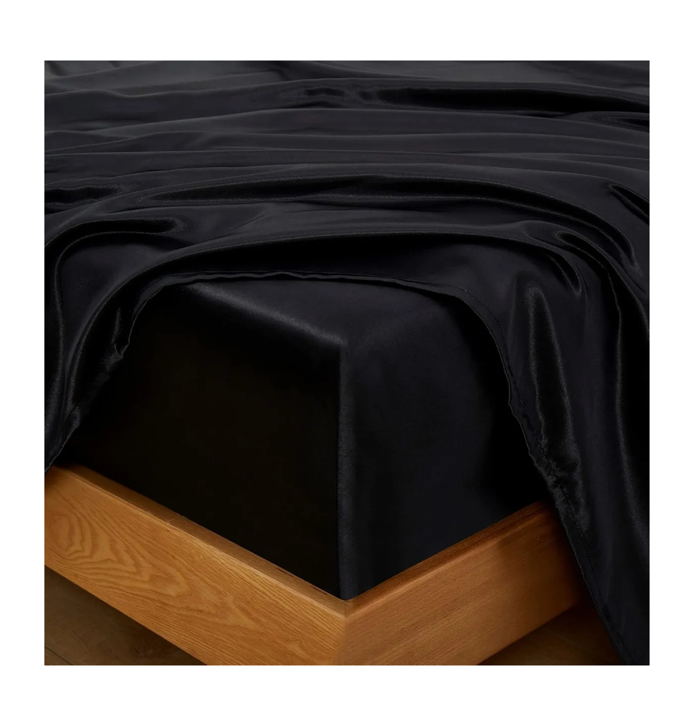Foto 5 pulgar | Sabana Lujosa De Satin King Size Negro