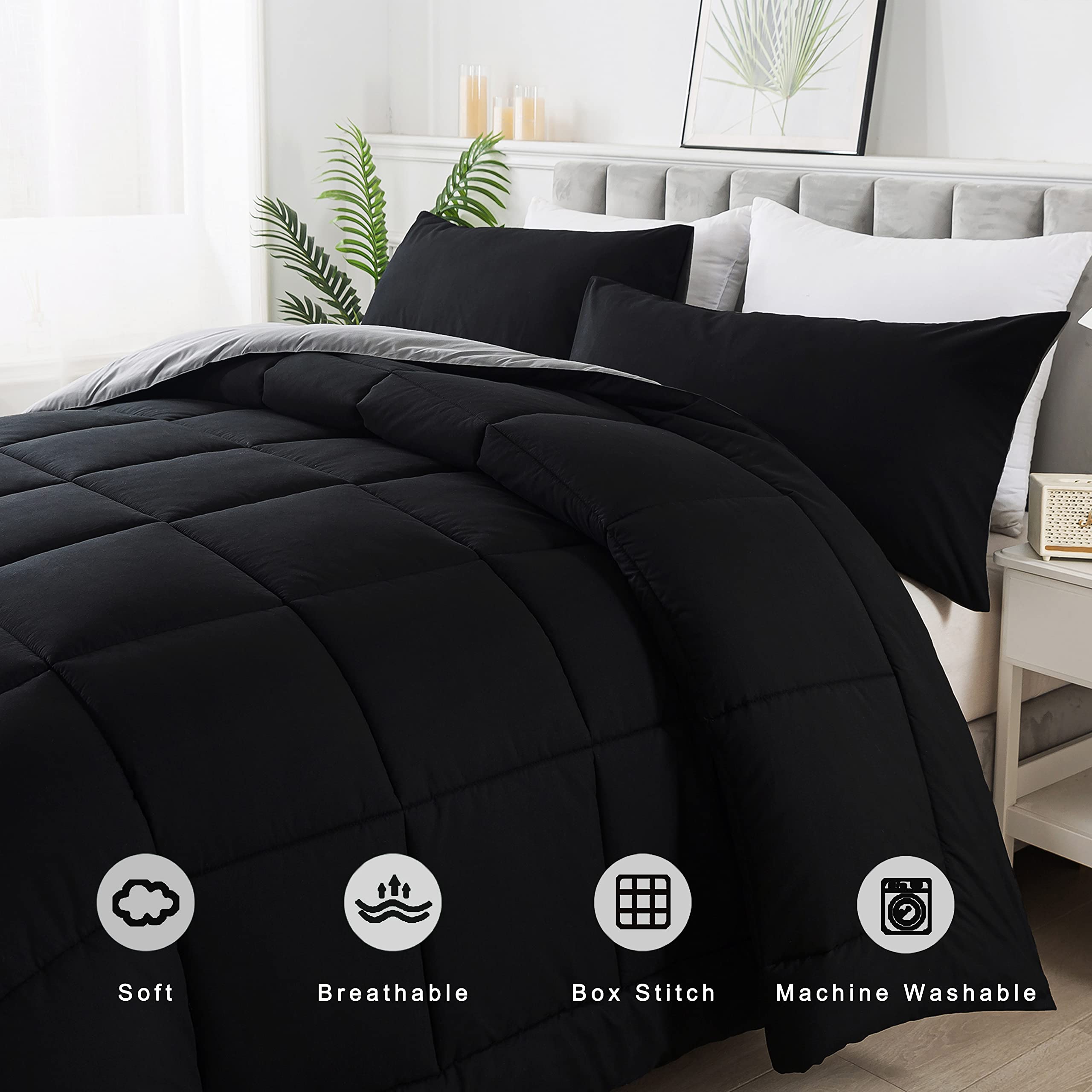 Foto 4 pulgar | Edredón Matrimonial con Fundas para Almohada Downcool 3 Piezas-Venta Internacional