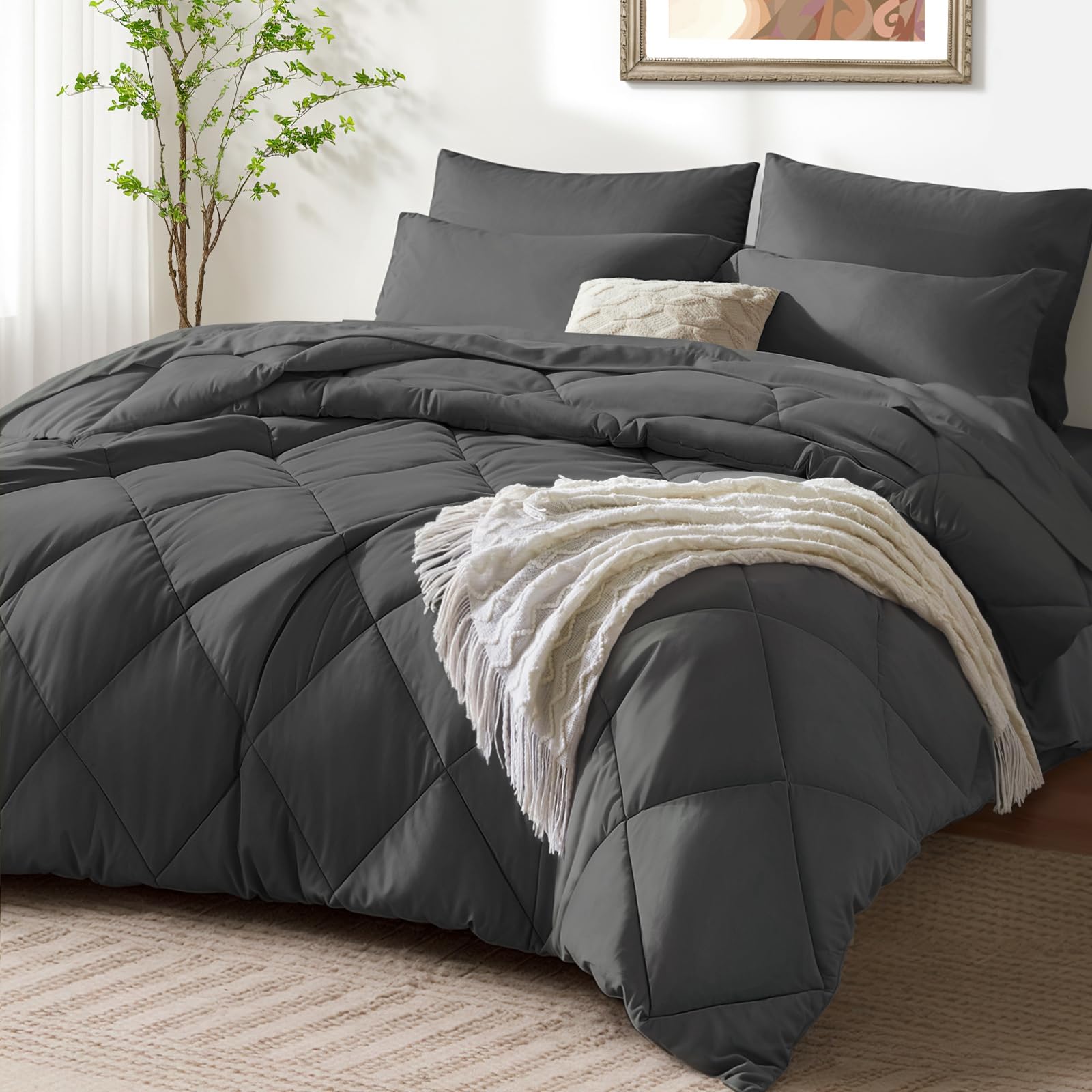 Foto 1 | Edredón Queen Size con Sábanas SunStyle Home Gris 7 Piezas - Venta Internacional