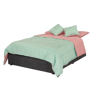 Foto 3 | Couzy Set De Edredon Doble Vista. Incluye: Funda (2) Y Cojin Doble Vista (2) Microfibra-150 Gramos Rosa-menta King Size
