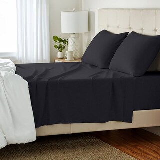 Foto 3 | Juego De Sabanas Tacto Algodón Suaves Y Duraderas King Size Negro Kyuden Home
