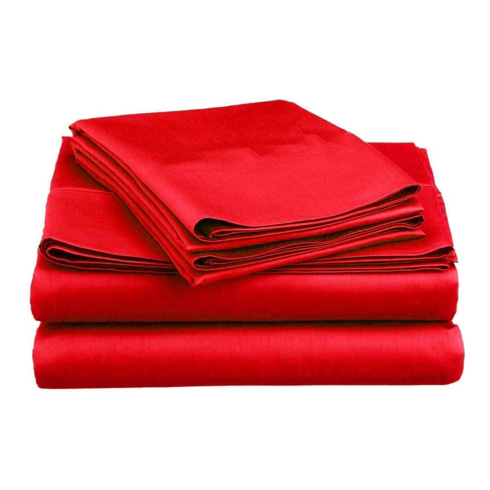 Foto 1 | Juego De Sabanas Tacto Algodón Suaves Y Duraderas King Size Rojo Kyuden Home