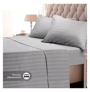 Foto 2 | Juego De Sabanas Matrimonial Egipcian Premium Belug 2,800 Hilos 4 Pzs, Gris Claro