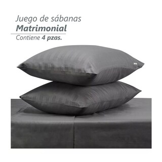 Foto 4 | Juego De Sabanas Matrimonial Egipcian Premium Belug 2,800 Hilos 4 Pzs Gris Oscuro