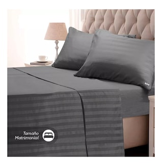 Foto 5 | Juego De Sabanas Matrimonial Egipcian Premium Belug 2,800 Hilos 4 Pzs Gris Oscuro