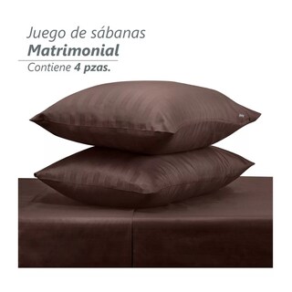 Foto 3 | Juego De Sabanas Matrimonial Egipcian Premium Belug 2,800 Hilos 4 Pzs Cafe