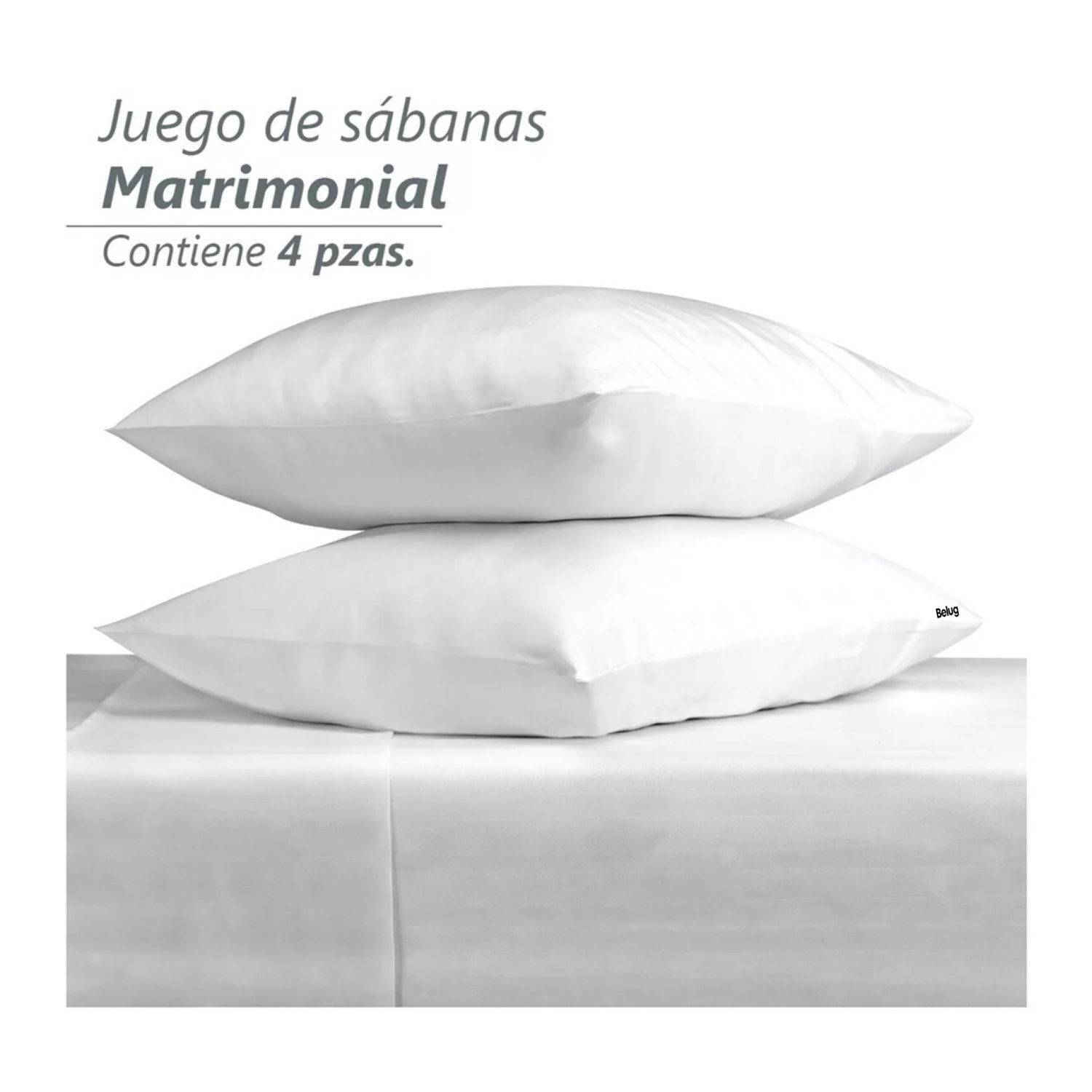 Foto 4 pulgar | Juego De Sabanas Matrimonial Egipcian Premium Belug 2,800 Hilos 4 Pzs Blanco