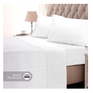 Foto 4 | Juego De Sabanas Matrimonial Egipcian Premium Belug 2,800 Hilos 4 Pzs Blanco