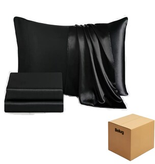 Foto 1 | Sabana Lujosa De Satin King Size Belug Negro