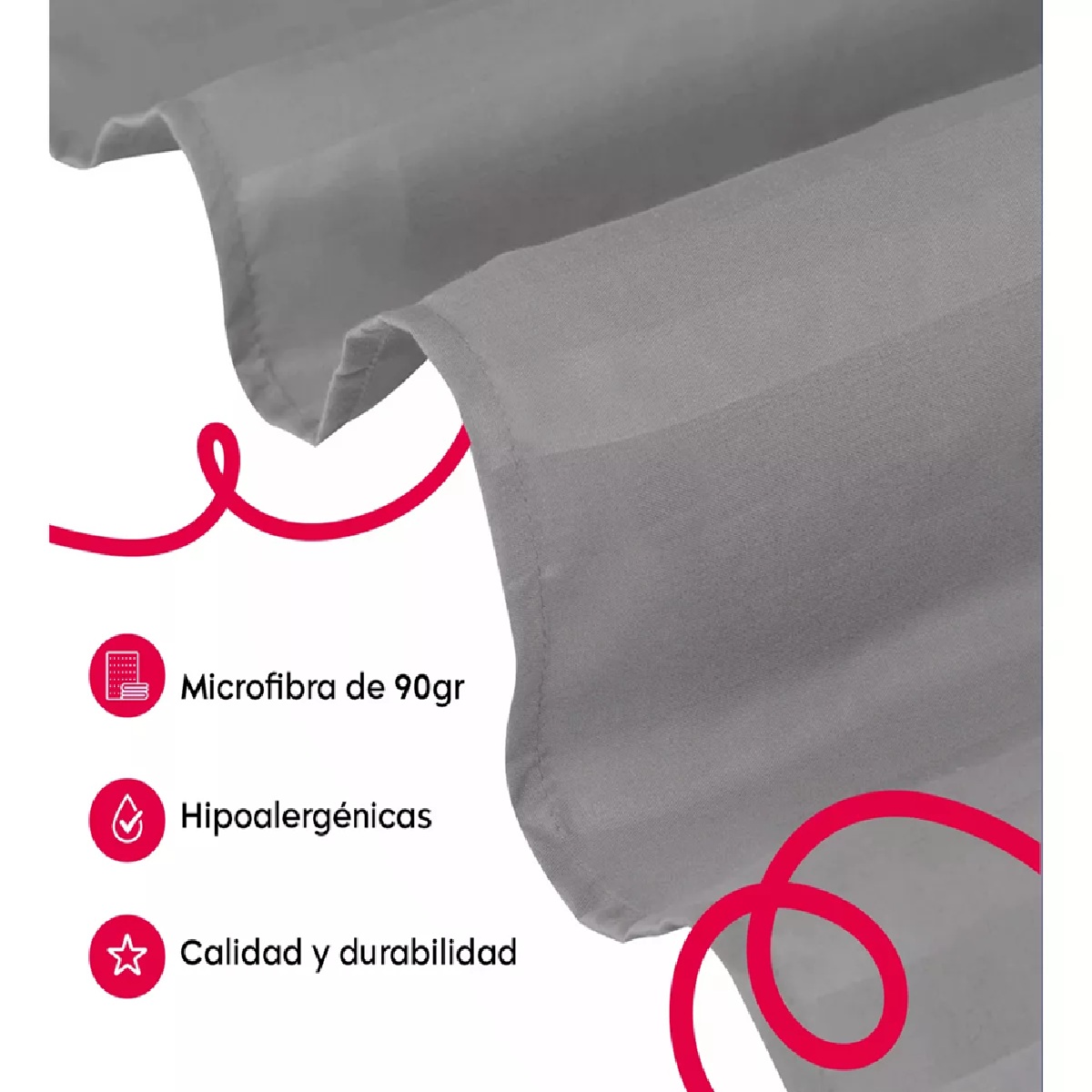 Foto 4 | Juego De Sábanas Individual Microfibra Ultra Suave Premium Gris Claro