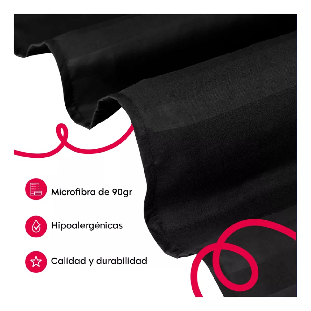 Foto 5 pulgar | Juego De Sábanas Individual Microfibra Ultra Suave Premium Negro
