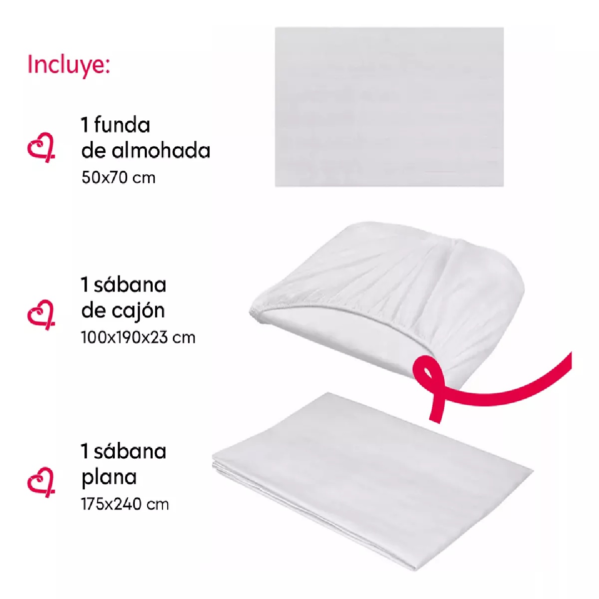 Foto 4 pulgar | Juego De Sábanas Individual Microfibra Ultra Suave Premium Blanco
