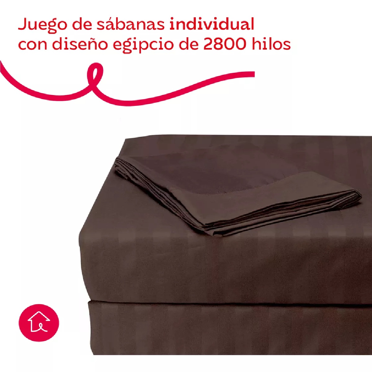 Foto 3 pulgar | Juego De Sábanas Individual Microfibra Ultra Suave Premium Café