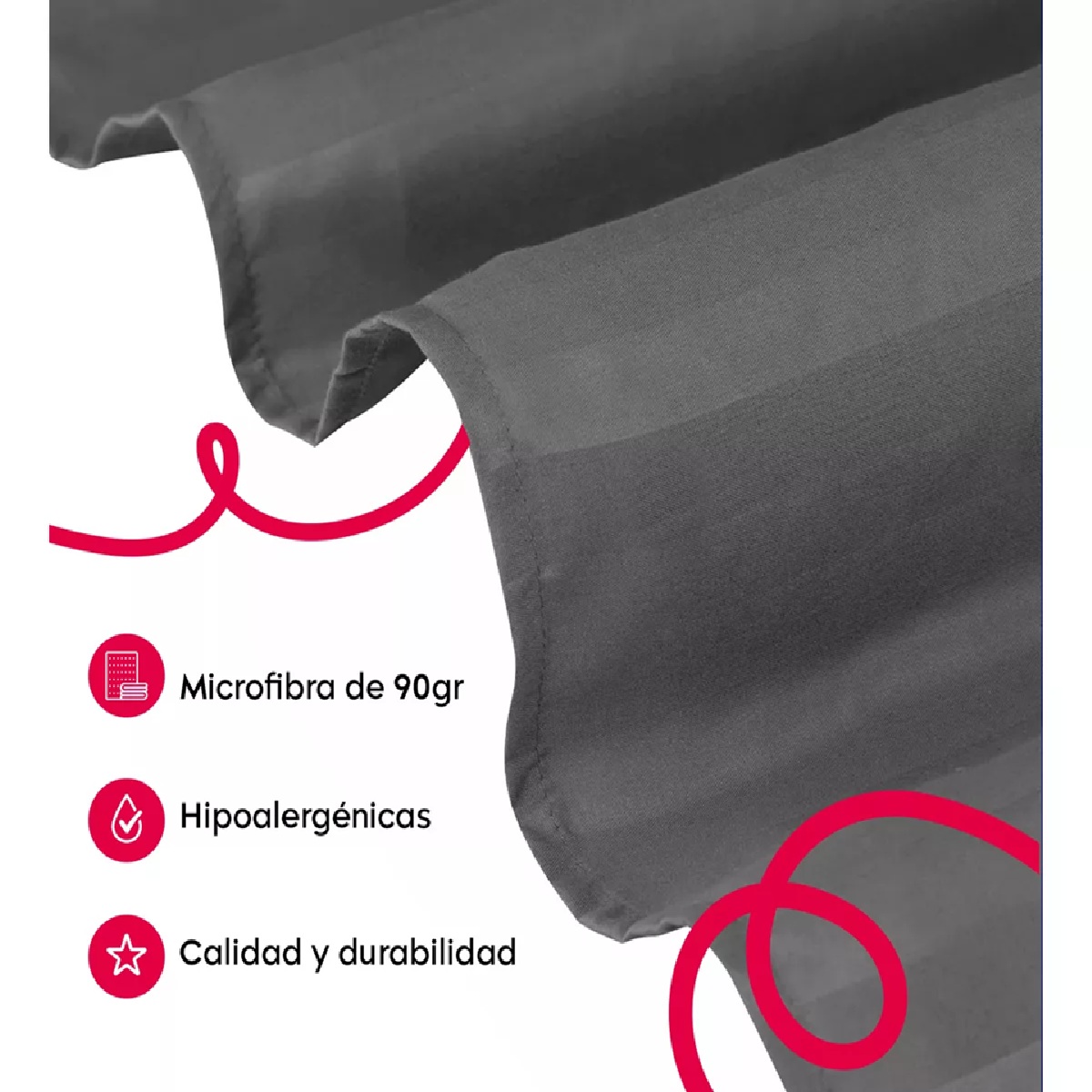 Foto 5 pulgar | Juego De Sábanas Individual Microfibra Ultra Suave Premium Gris Oscuro