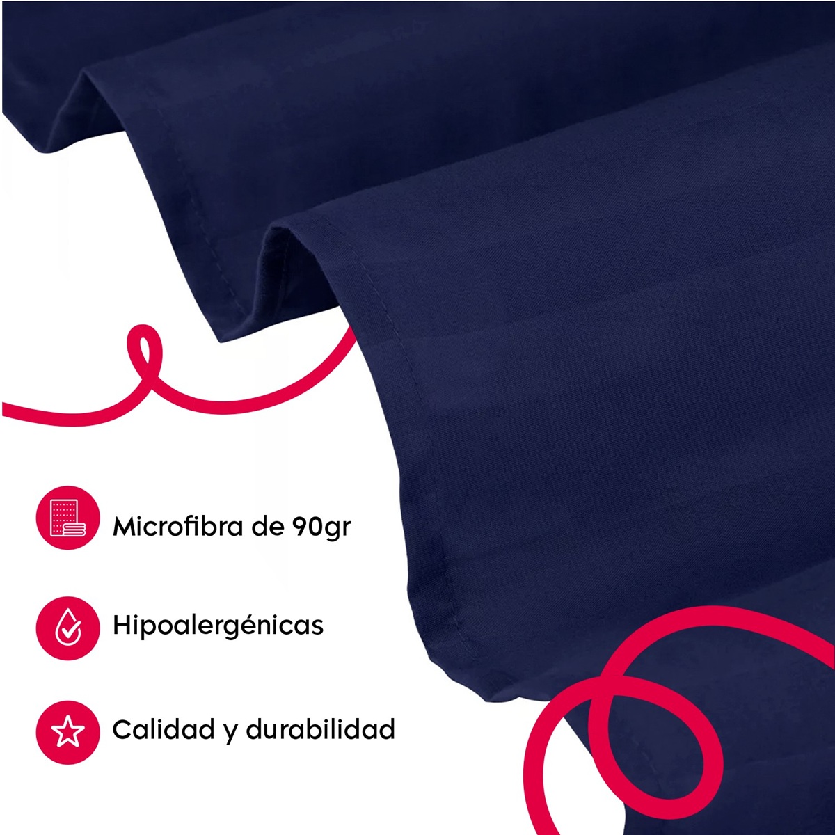 Foto 5 pulgar | Juego De Sábanas Individual Microfibra Ultra Suave Premium Azul Marino