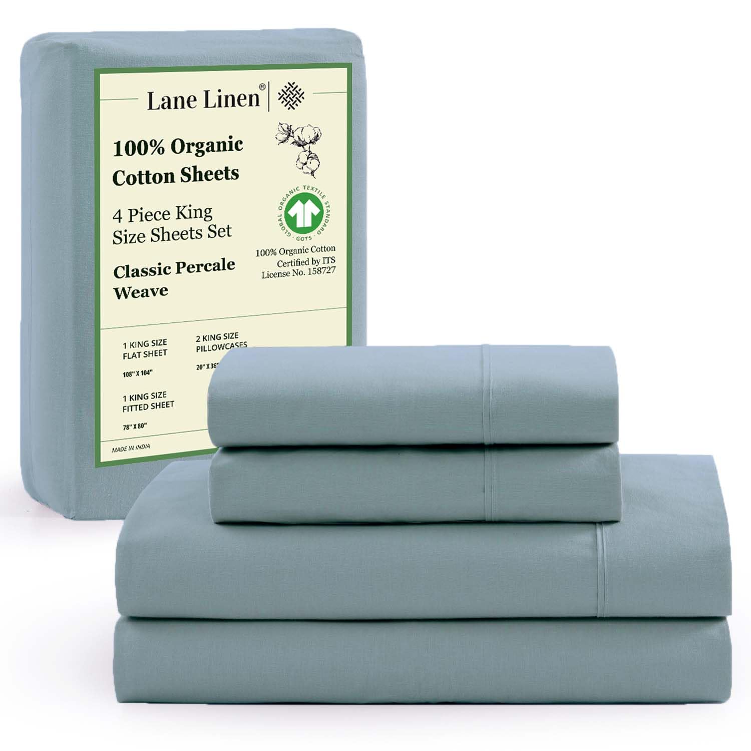 Foto 1 | Sábanas Lane Linen, 100% Algodón Orgánico, Tamaño King, French B - Venta Internacional.
