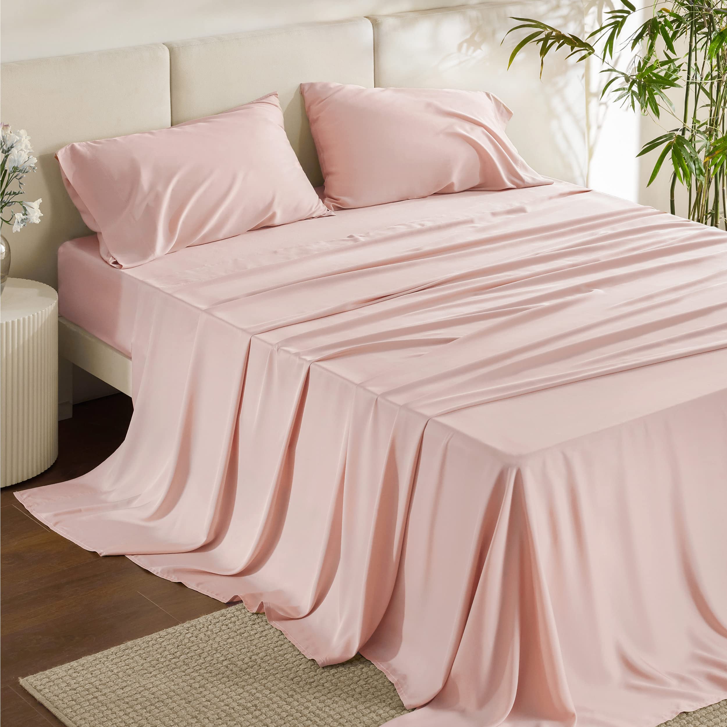 Foto 2 pulgar | Juego De Sábanas Bedsure King Size Cooling Rayon Bamboo Pink - Venta Internacional.