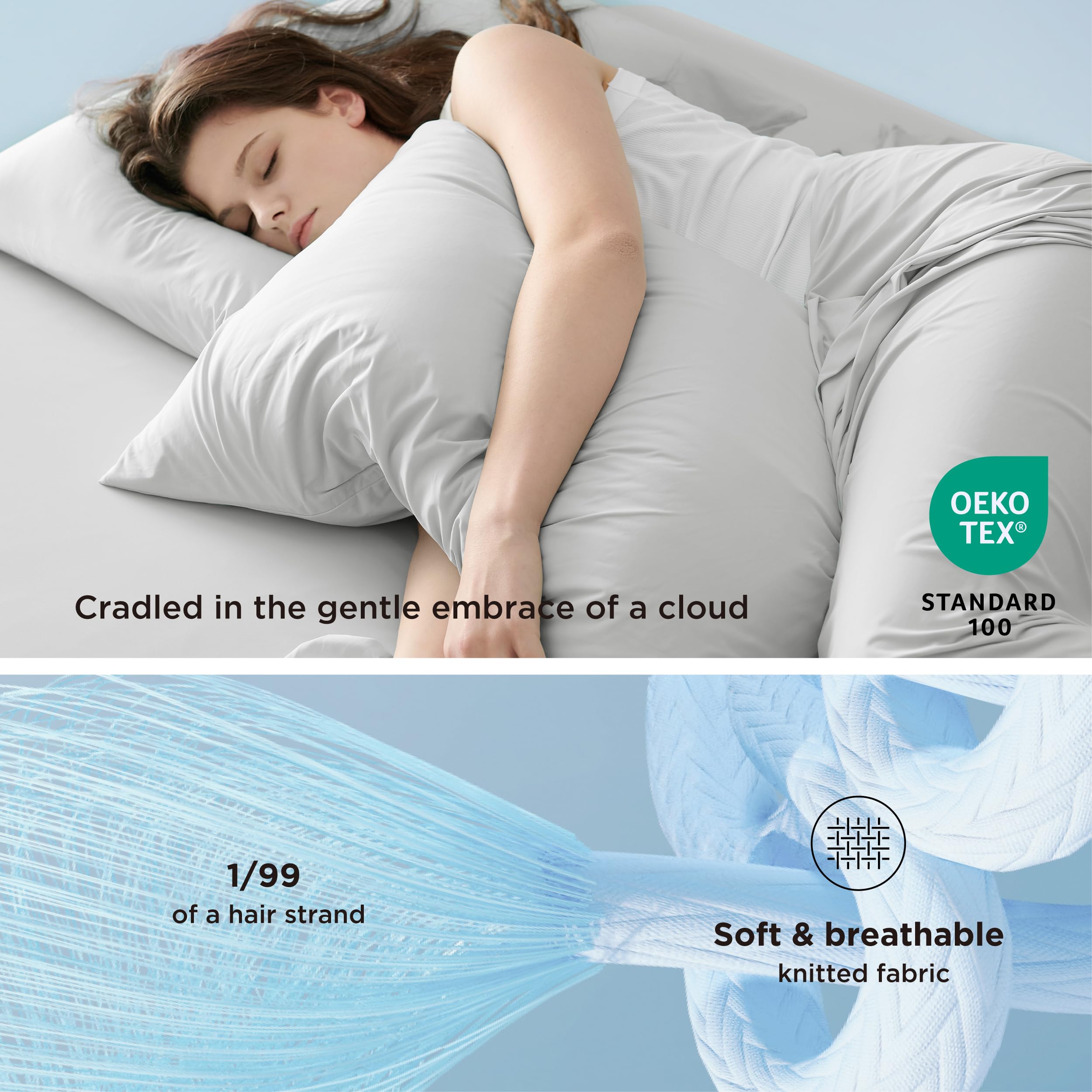 Foto 5 pulgar | Juego De Sábanas Bedsure Cooling King Size, Gris, 4 Piezas - Venta Internacional.