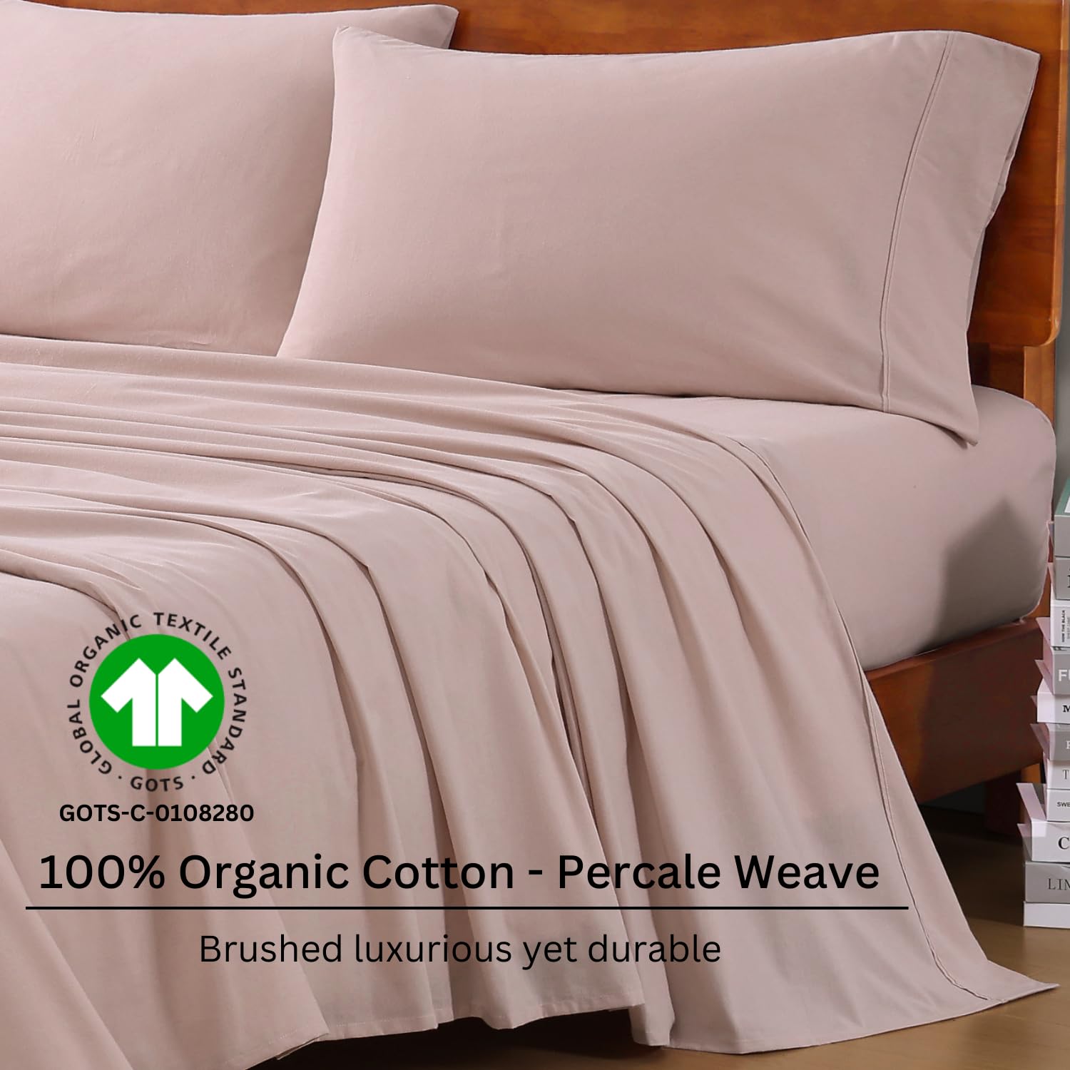 Foto 4 pulgar | Juego De Sábanas Lane Linen Para Cama De Tamaño Completo, 100% Algodón Orgánico - Venta Internacional.