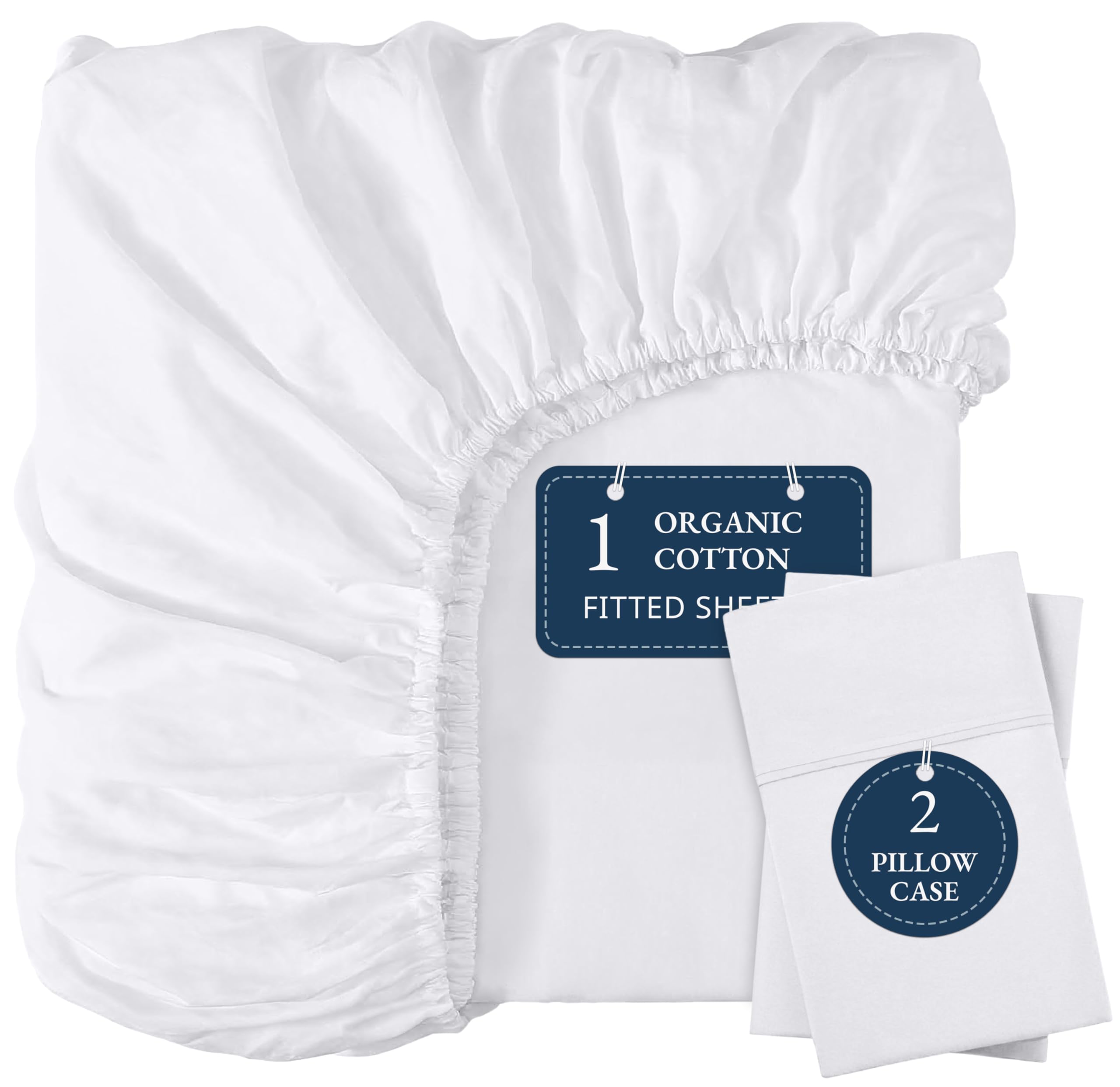 Foto 1 | Sábana Bajera Ajustable Lane Linen, Tamaño Completo, 100% Algodón Orgánico, Color Blanco - Venta Internacional.