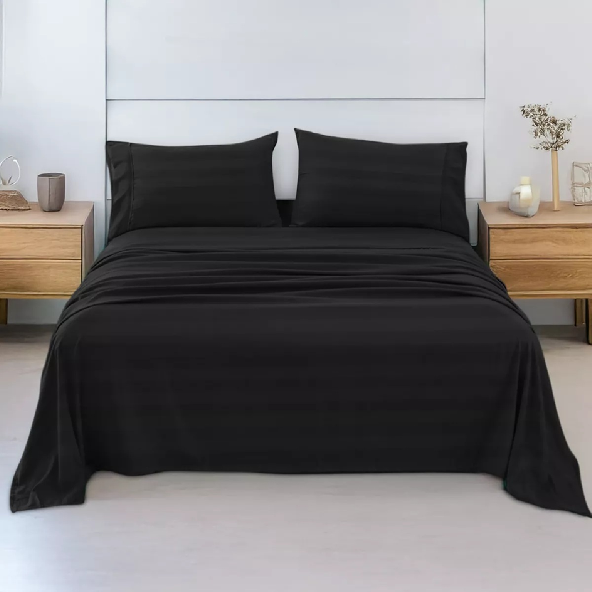 Foto 1 | Juego De Sábanas Matrimonial 3000 Hilos Egipcian Premium Negro