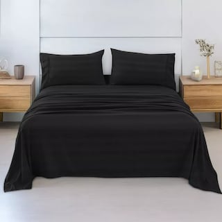 Foto 1 | Juego De Sábanas Matrimonial 3000 Hilos Egipcian Premium Negro