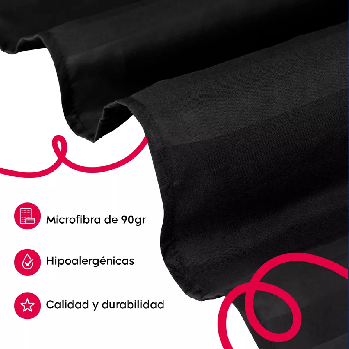 Foto 3 pulgar | Juego De Sábanas Matrimonial 3000 Hilos Egipcian Premium Negro