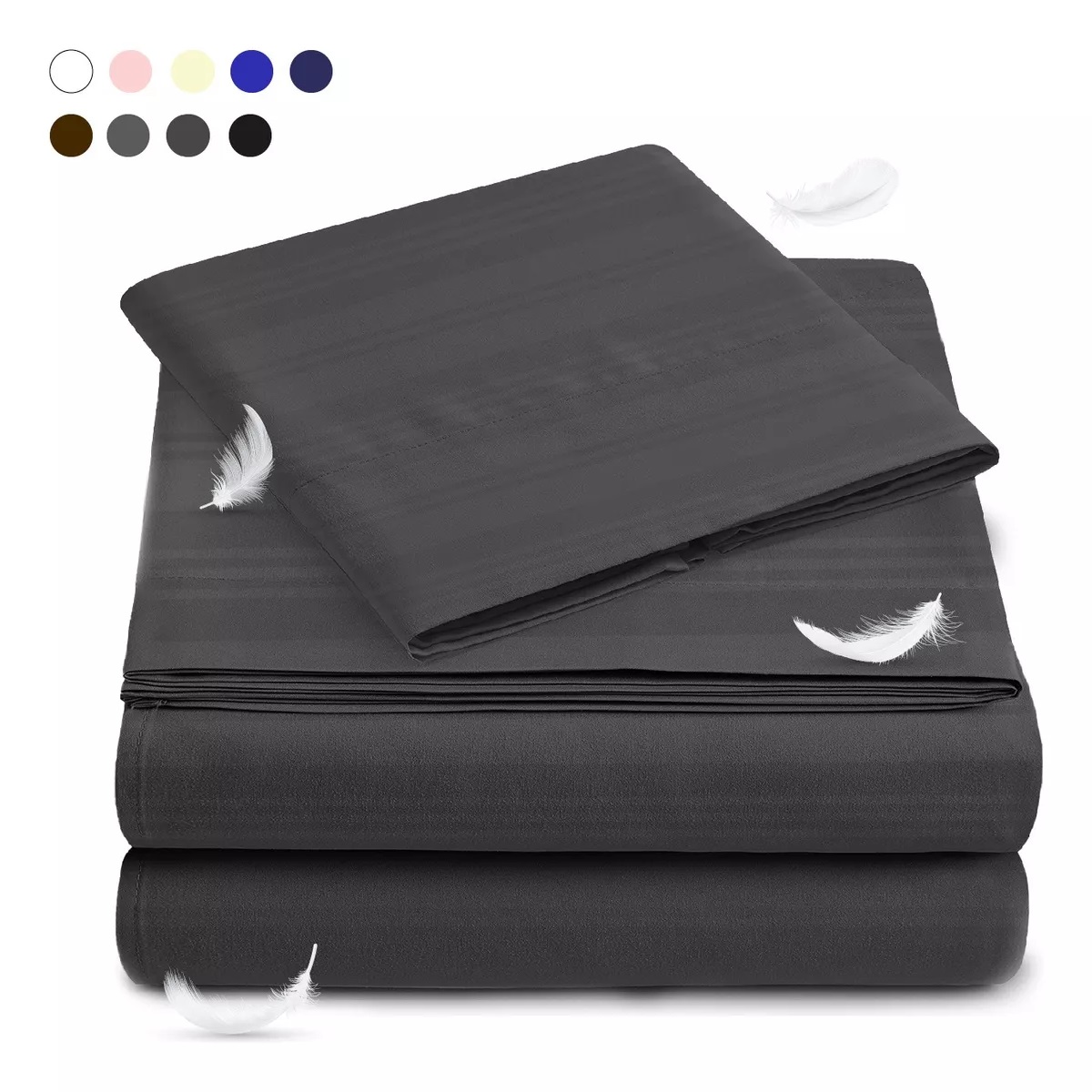 Foto 3 pulgar | Juego De Sábanas Matrimonial 3000 Hilos Egipcian Premium Gris Oscuro