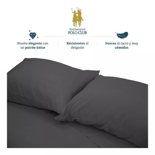 Foto 4 | Juego De Sábanas Matrimonial 3000 Hilos Egipcian Premium Gris Oscuro
