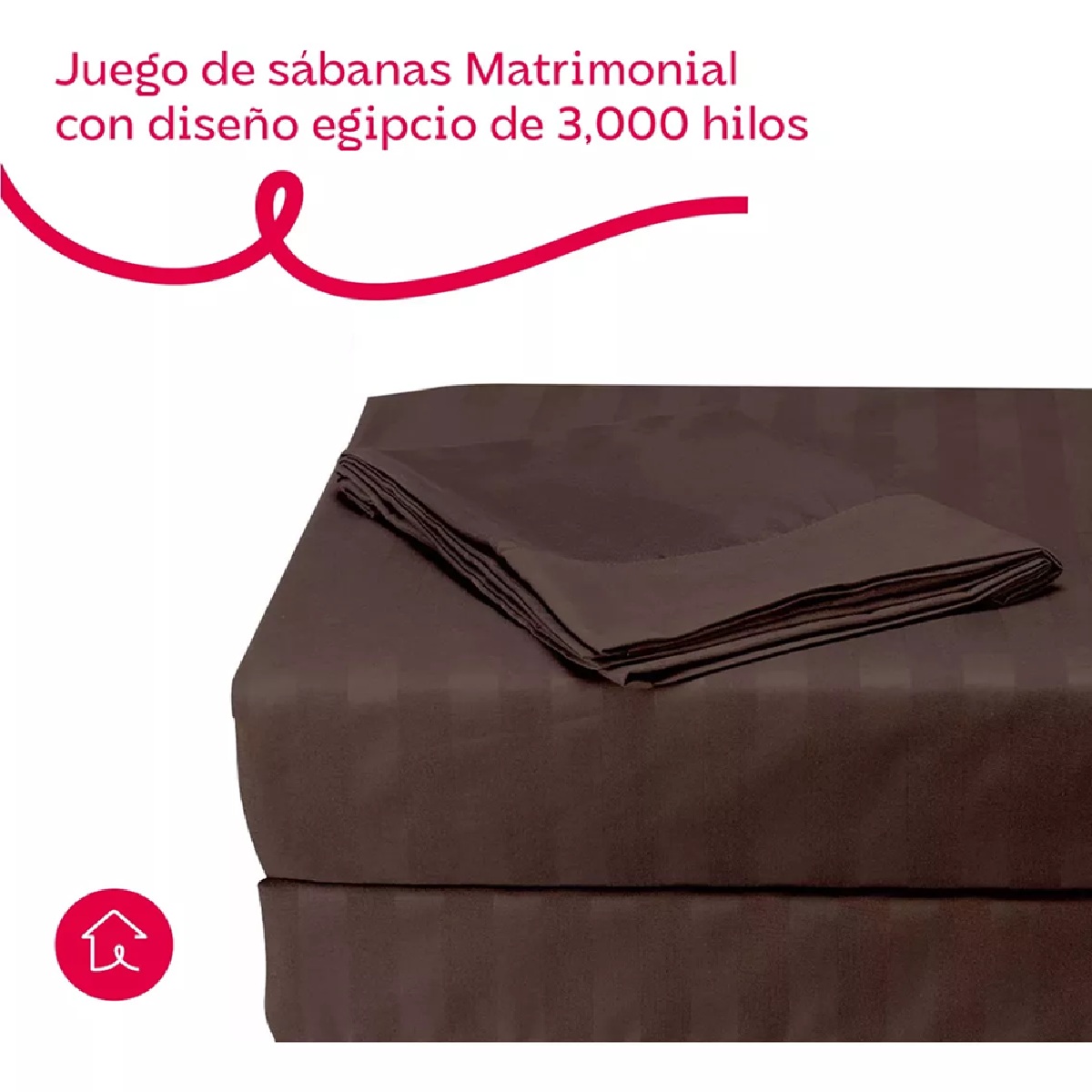 Foto 6 pulgar | Juego De Sábanas Matrimonial 3000 Hilos Egipcian Premium Café