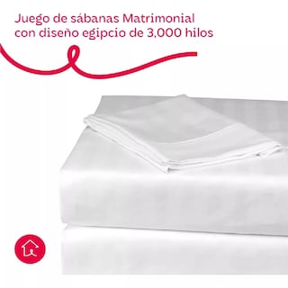 Foto 5 | Juego De Sábanas Matrimonial 3000 Hilos Egipcian Premium Blanco