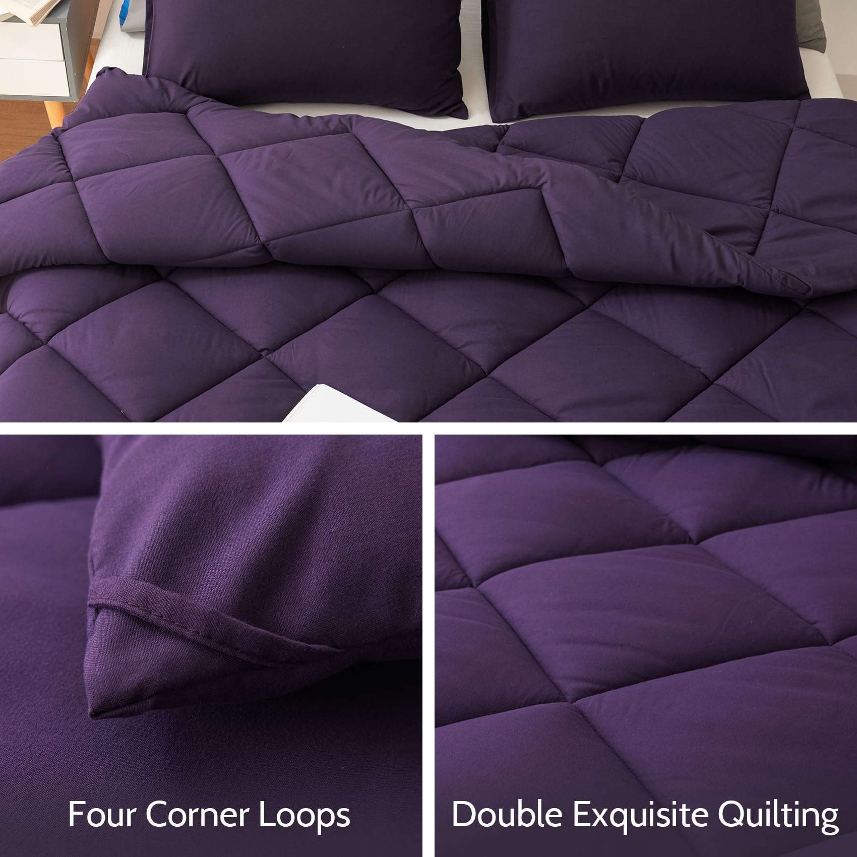 Foto 4 | Set De Edredón Decroom, Ligero, Morado, Tamaño King - Venta Internacional.