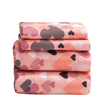Foto 1 | Juego De Sábanas Matrimoniales Xtellar En Microfibra Con Elegante Estampado De Corazones
