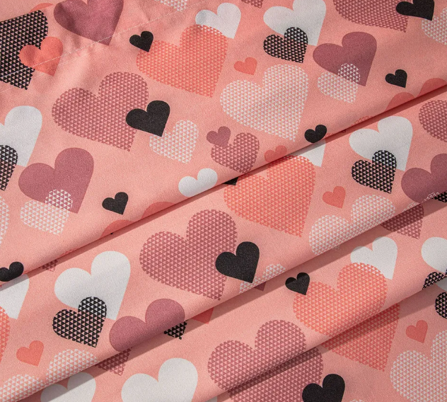Foto 4 pulgar | Juego De Sábanas Matrimoniales Xtellar En Microfibra Con Elegante Estampado De Corazones