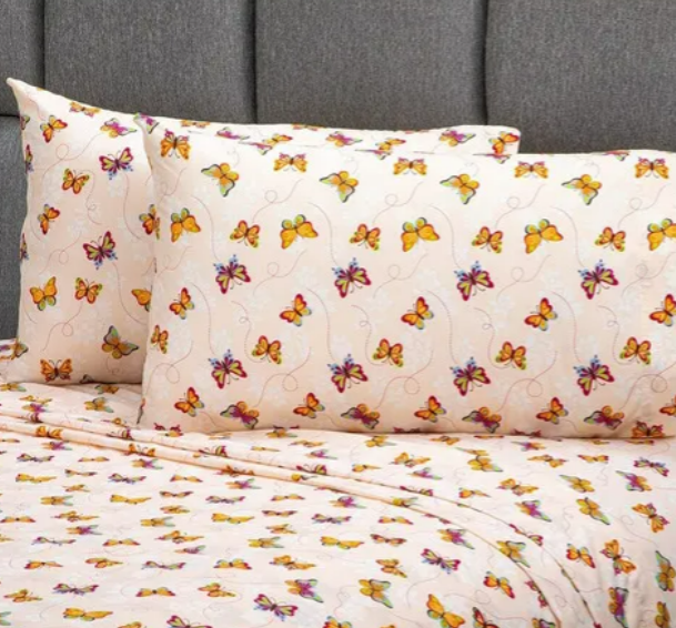 Foto 4 pulgar | Juego De Sábanas Xtellar Matrimoniales De Lujo En Microfibra Estampado Elegante Butterfly