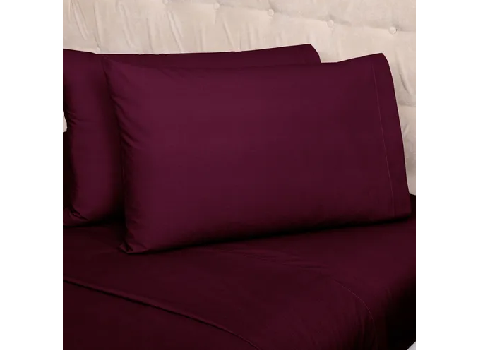 Foto 3 pulgar | Xtellar Sábanas Lujo Matrimoniales Microfibra Color Vino Elegante
