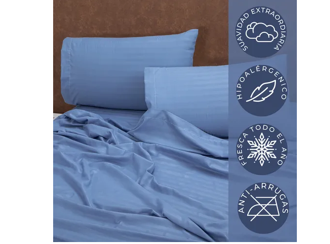 Foto 3 pulgar | Xtellar Juego De Sábanas Matrimoniales Y Fundas De Almohada De Microfibra Con Estampado Elegante