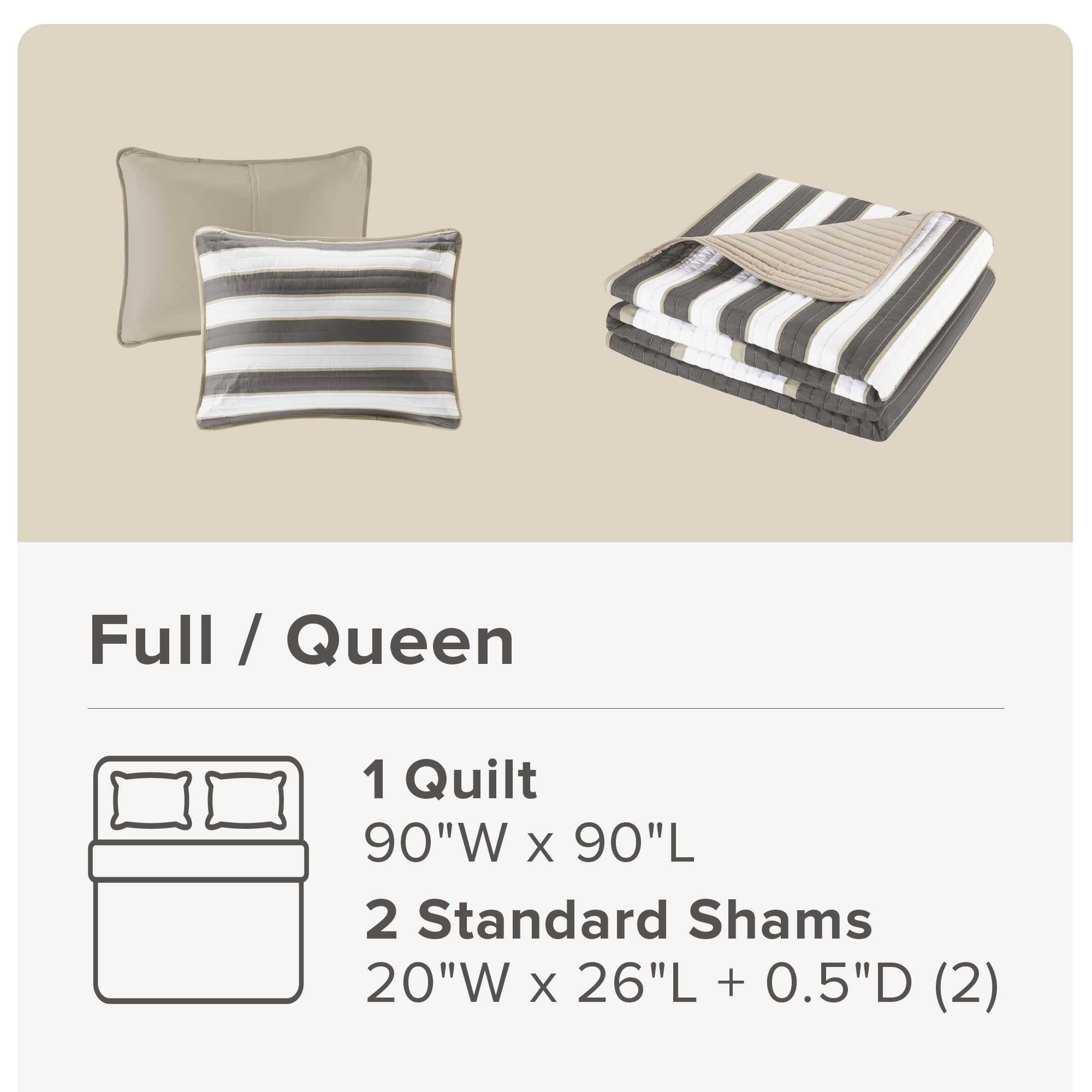 Foto 6 pulgar | Juego De Colcha Comfort Spaces Verone Queen Size, Gris, 3 Piezas - Venta Internacional.