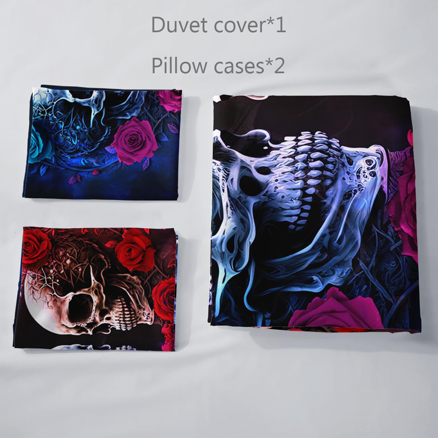 Foto 4 | Juego de Fundas de Edredón Ailonen 3d Sugar Skull King Size con 2 Fundas de Almohada - Venta Internacional