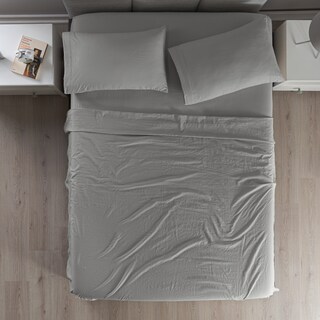 Foto 1 | Sábanas Con Fundas De Almohada Viasoft Washed King Size Gris 4 Pack