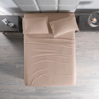 Foto 1 | Sábanas Con Fundas De Almohada Viasoft King Size Almond 4 Pack