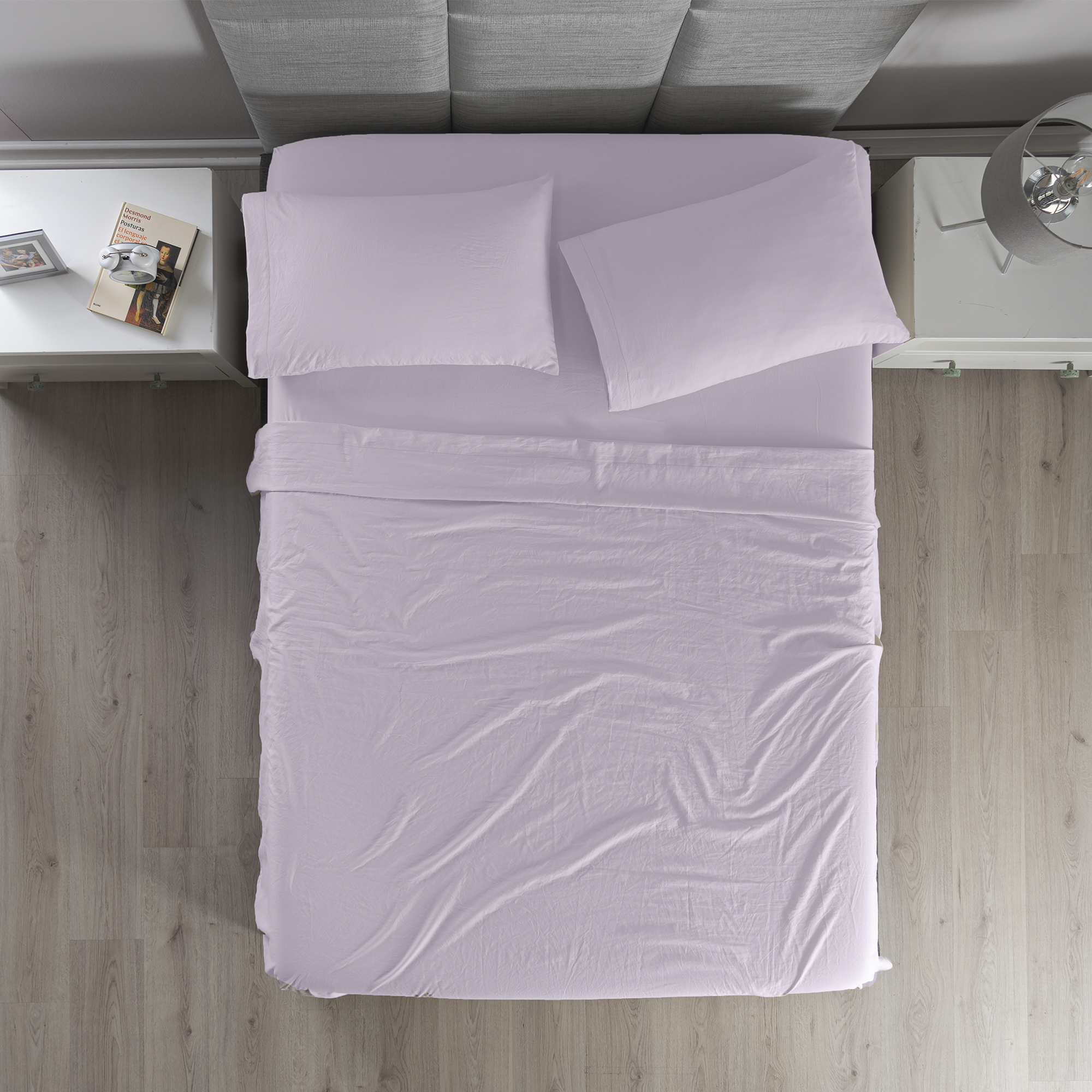 Foto 1 | Sábanas Con Fundas De Almohada Viasoft Washed Matrimonial Lavanda 4 Pack
