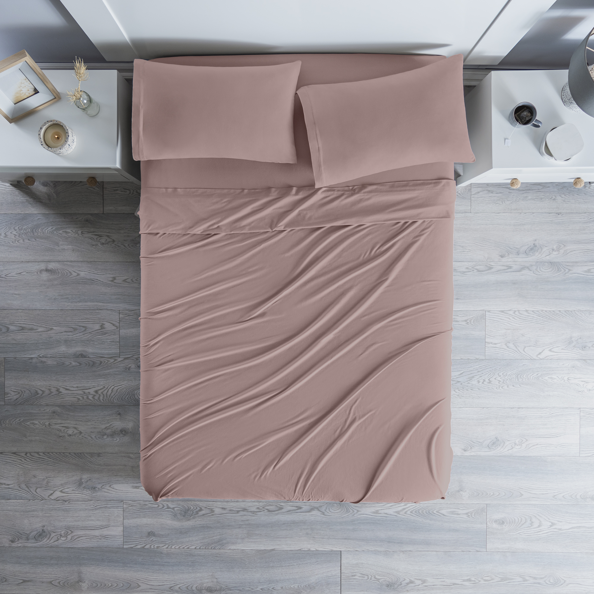 Foto 2 pulgar | Sábanas Con Fundas De Almohada Camiseta Matrimonial Lila 4 Pack