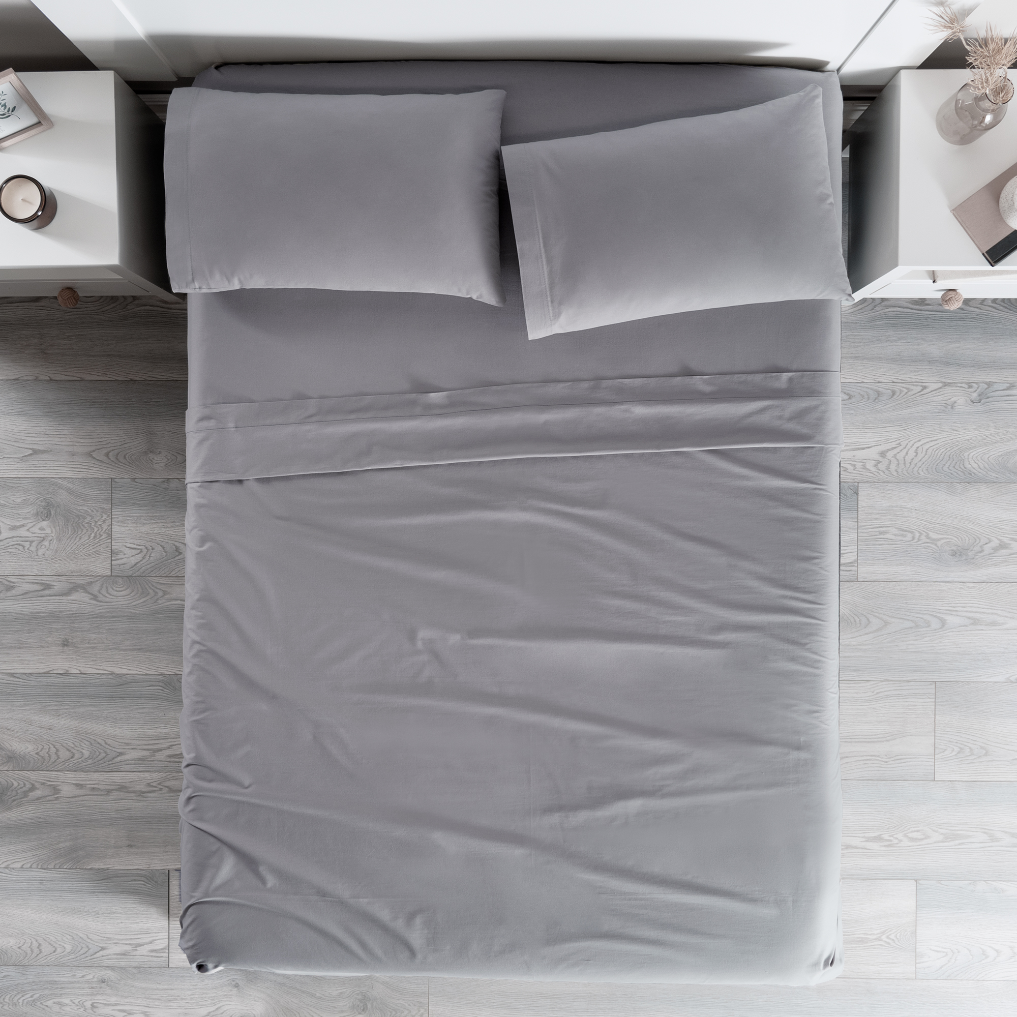 Foto 1 | Sábanas Con Fundas De Almohada Cabos Individual Gris Neutral 3 Pack