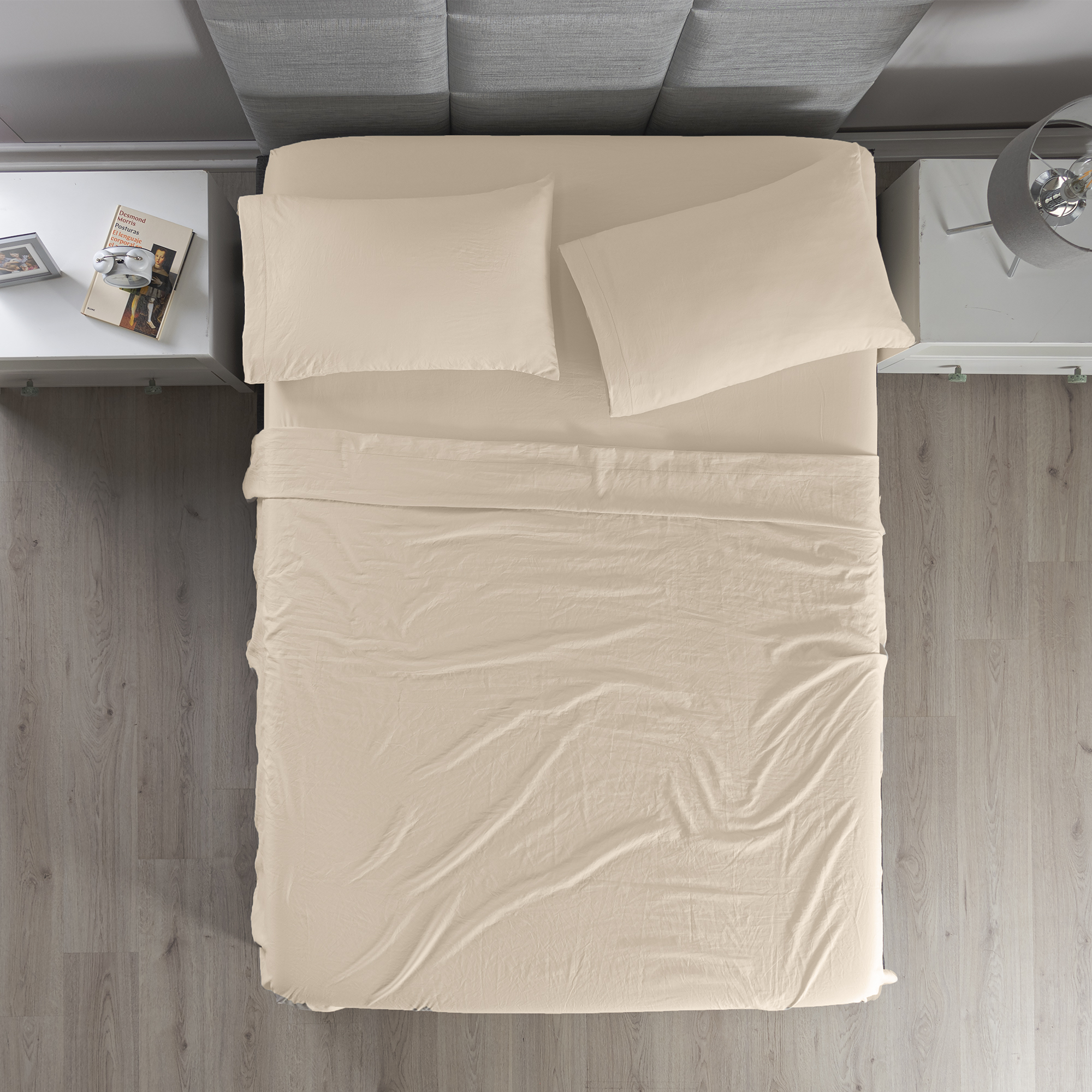 Foto 1 | Sábanas Con Fundas De Almohada Viasoft Washed Matrimonial Ivory 4 Pack